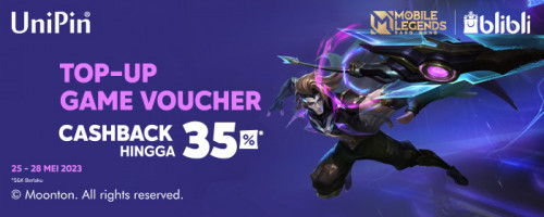 Promo Diskon Hingga 35% Voucher UniPin di Big Pay Day Mei Blibli 2023